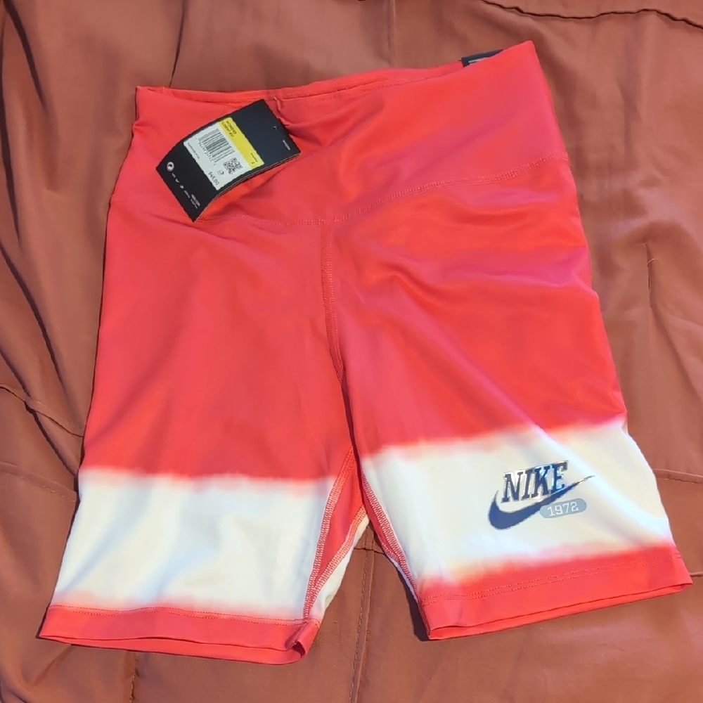 Nike Vibrant Red and White Athletic Shorts